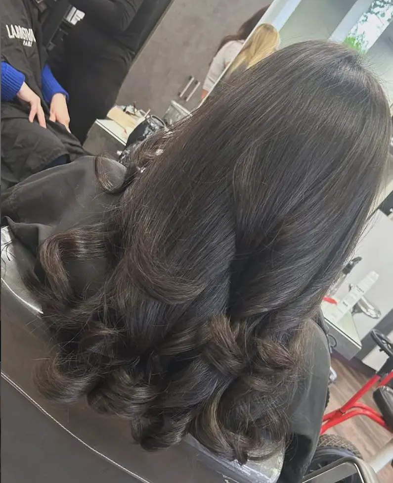 Dark brown colour hair